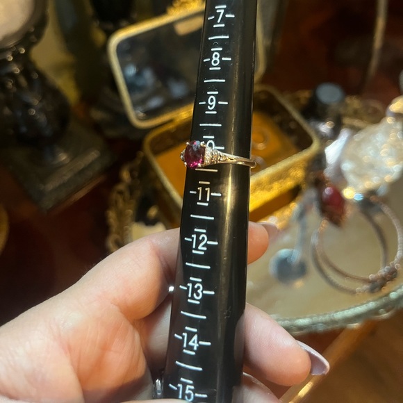 Levian 14K Strawberry Gold Raspberry Rhodolite Garnet Ring - Picture 9 of 9